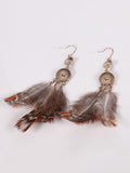 Round Feather Earrings