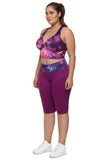 Rosy Purple Galaxy Print Plus Size Yoga Bra