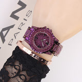 Purple full Of Czech Diamond Women's Watch