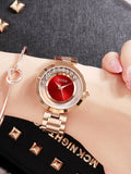 Women's Watch pink ultra-thin dial stainless steel strap simple watch