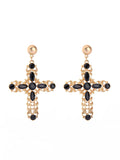 Black&Gold Cross Earrings