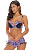 Lilac Floral Accent Bikini Tie Side Bottom Swimsuit