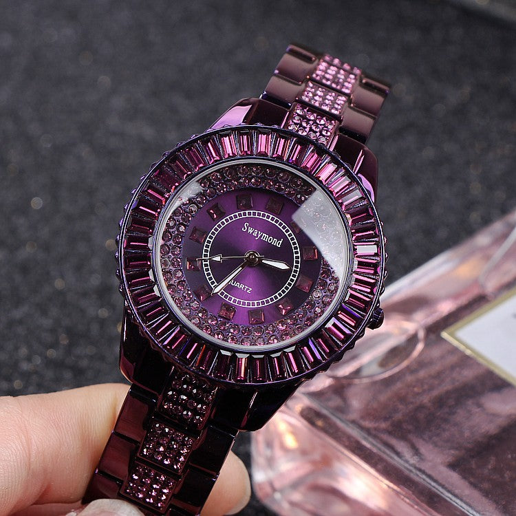 Luxury Purple Czech Diamond Women's Watch