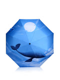 Sea Whale Pattern Folding Umbrella