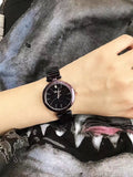Elegant Starry Pattern Black Dial Women's Watch