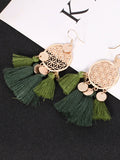 Vintage Round Hollow Tassel Earrings