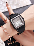 Women's Watch square calendar dial silicone strap simple watch