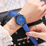 Starry Leather Strap Women's Watch