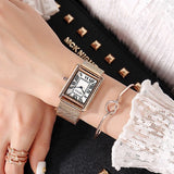 Square Pattern Roman Number Scale Women's Watch