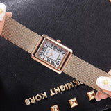 Square Pattern Roman Number Scale Women's Watch