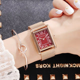 Square Pattern Roman Number Scale Women's Watch