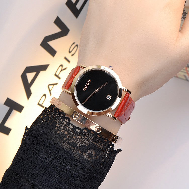 Ultra-thin Leather Strap Women's Watch