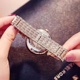 Women's Watch Glamour purple diamond large dial with diamond stainless steel strap elegant Watch