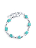 Natural Turquoise&Rainbow Moonstone Bracelet