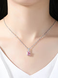 Pink Square Zircon Necklace