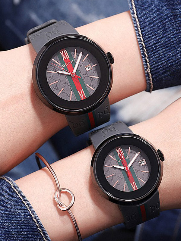 Black Shell Silicone Watch