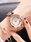 Women's Watch pink ultra-thin dial stainless steel strap simple watch