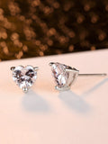 Sincerely Heart Crystal Zircon Necklace&Earrrings Set