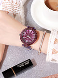 Women's Watch Full Drill Diamond large dial Leather Strap elegant watch