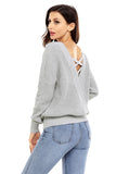Cross Back Hollow-out Sweater