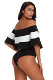 Stripe Bardot Bodysuit