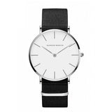 Simple White Dial Nylon Strap Women's Watch