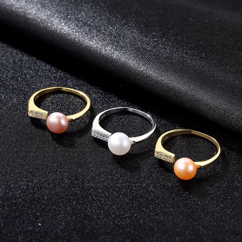 Natural 7mm Pearl Simple Open Ring