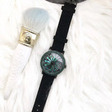 Rotatable Dial Green Watch For Women