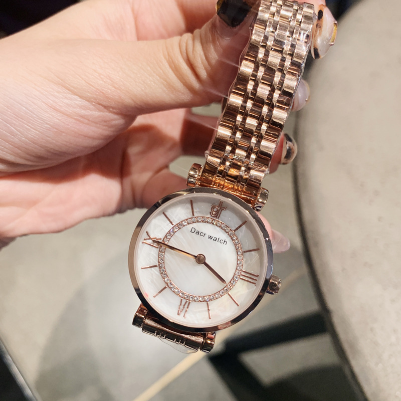 Diamond-inlaid Stainless Steel Women's Watch