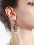 Golden Insect Pattern Earrings