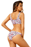 Bowknot Front Center Floral Bikini Swimsuit