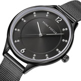 Stylish simple diamond set Japanese movement waterproof Milan watch with female watch