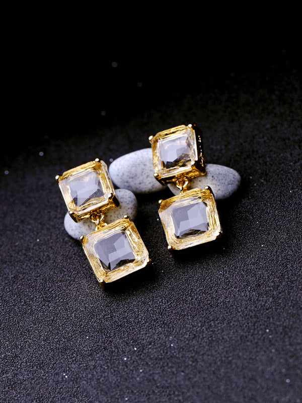 Crystal Geometric Earrings