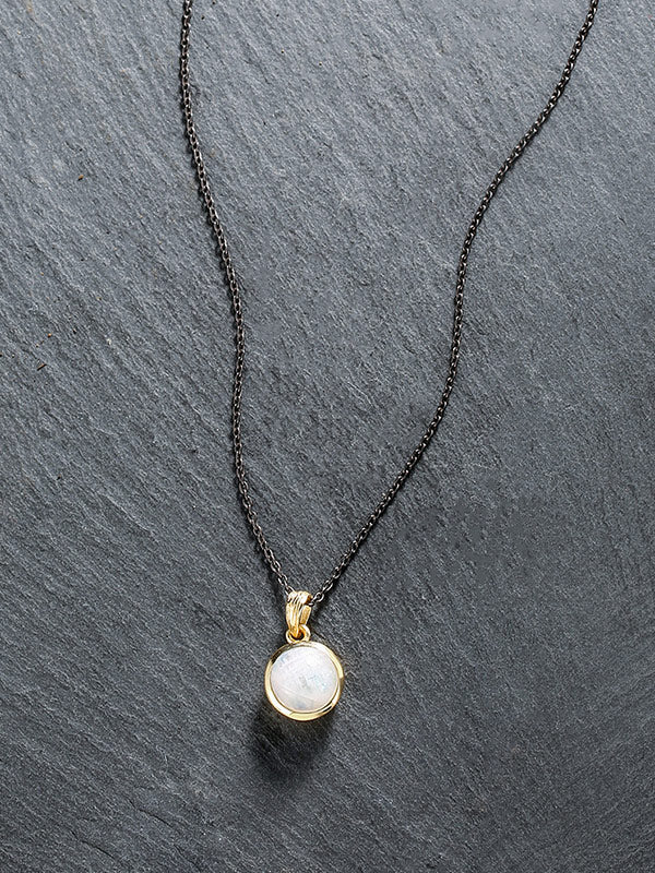 White Natural Moonstone Necklace