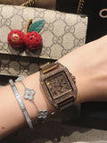 Stainless Steel Iron Strap Square Women's Watch