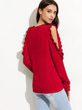 Round Neck Long Sleeve Knit Sweater