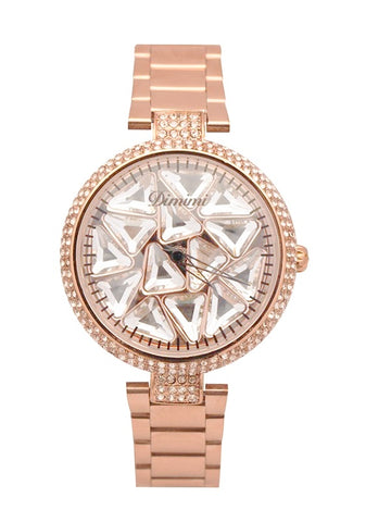 Women's Watch Shining&Colorful Triangle Pattern dial stainless steel strap elegant watch