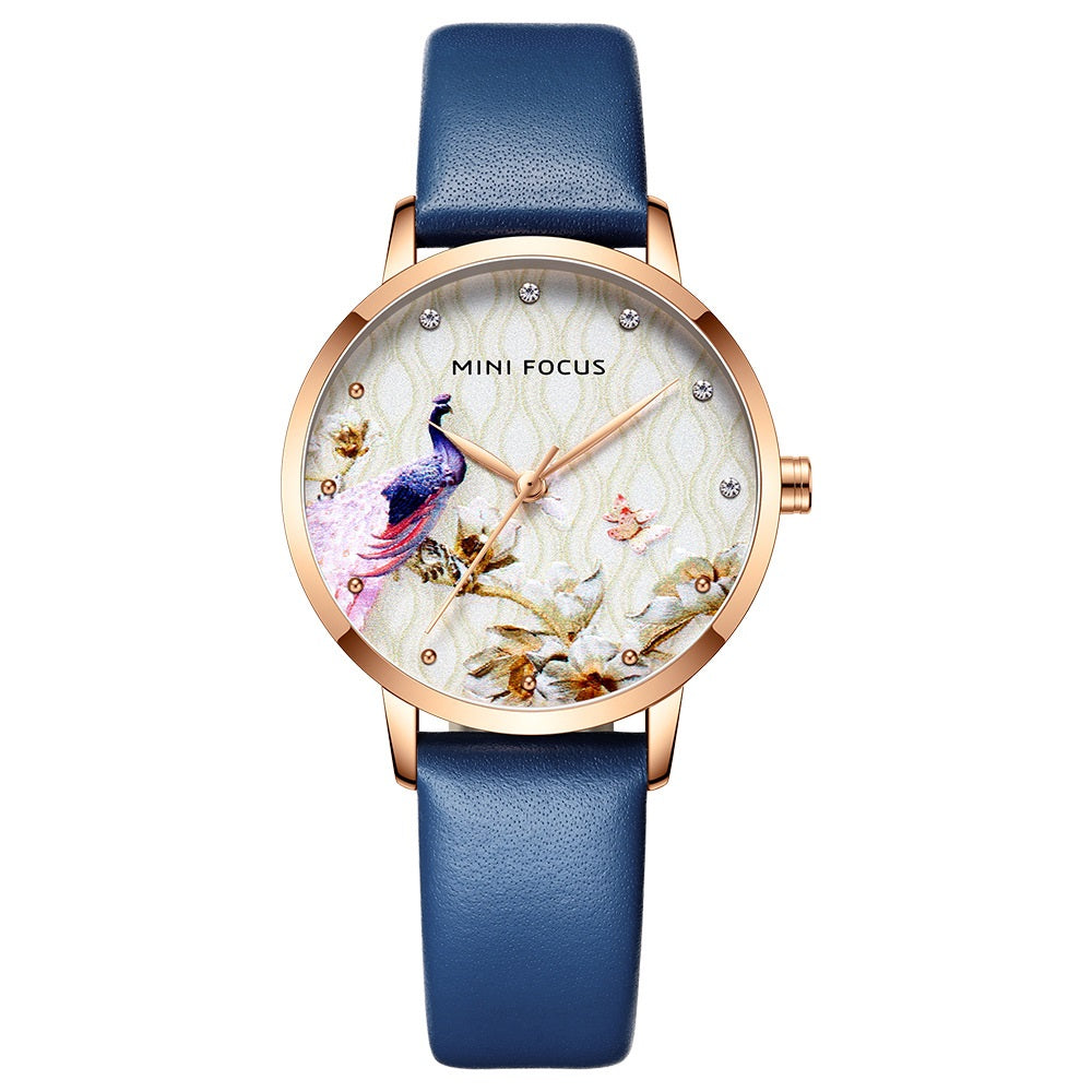 Stylish light luxury dial Japanese movement waterproof belt watch