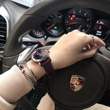 Purple Fur Strap Women's Watch