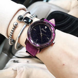 Purple Fur Strap Women's Watch