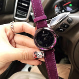 Purple Fur Strap Women's Watch