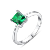 Classic Square Green Gemstone Ring