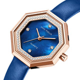 Fashion light luxury exquisite shell shell shell with waterproof cowhide strap for women's Watch