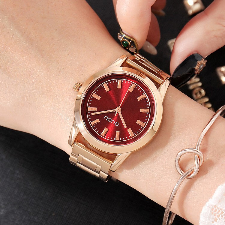 Fashion Gold Round Dial Women's Watch