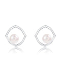 Simple Geometry Pearl Earrings