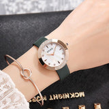 Women's Watch Round Dial Ultra-thin leather Strap simple watch