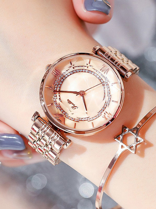 Women's Watch Irregular Mirror large dial Stainless Steel strap elegant watch