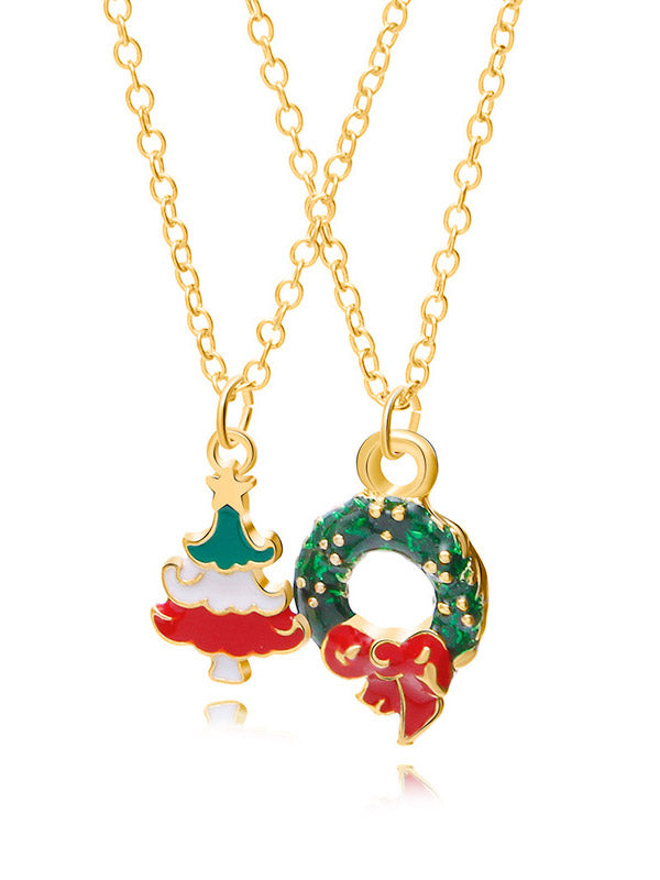 Snowflak/Bell/Christmas Tree Necklace&Earrings Set