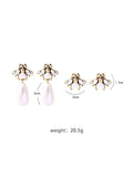 Minimalist Pearl Insect Earrings