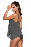 Black camisole-style cup cotton removable triangle split swimsuit